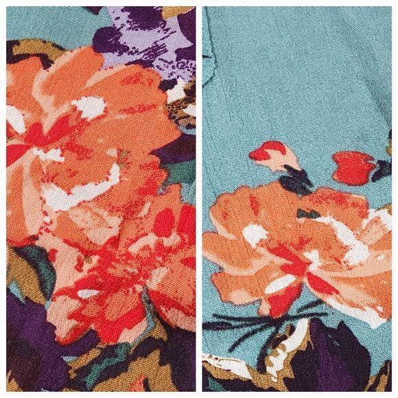 🔺️NWT Market & Spruce Sage Floral Prat Henley Sleeveless Top Large - Picture 11 of 13